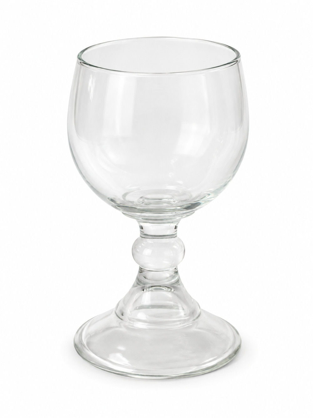 Clear Glass Brandy Snifter Goblet Decorative Stem Wide Base